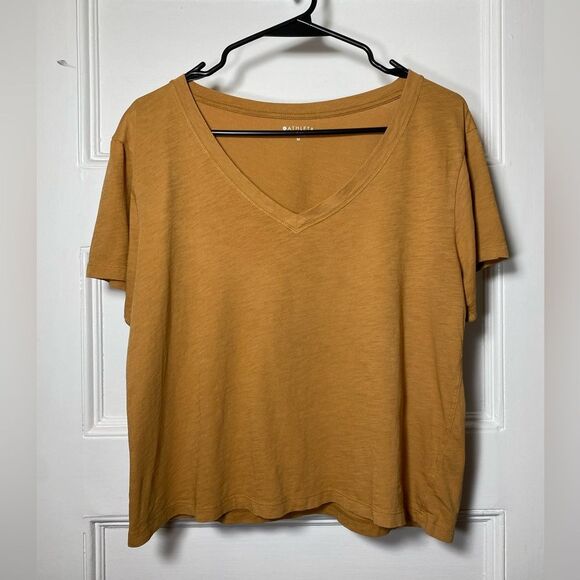 Athleta | Organic Daily Crop V-Neck Tee in Tuscan Gold - Picture 3 of 11